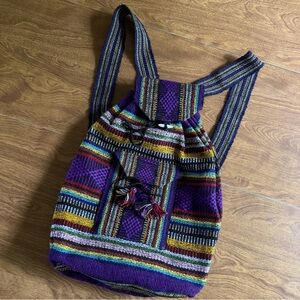 Artesanians Mickey Unisex Multicolor Purple Vintage Crafted Lightweight Backpack